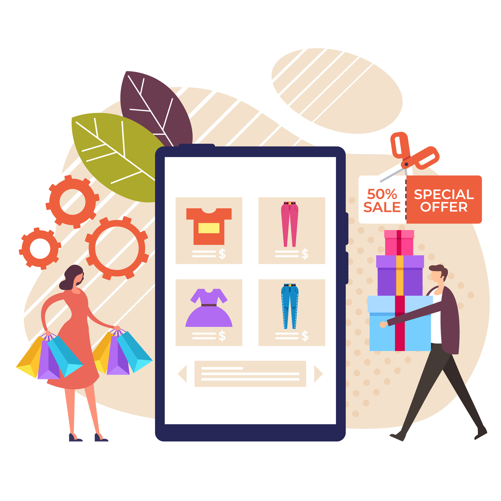 Illustration of online shopping to represent consumer cyber threats