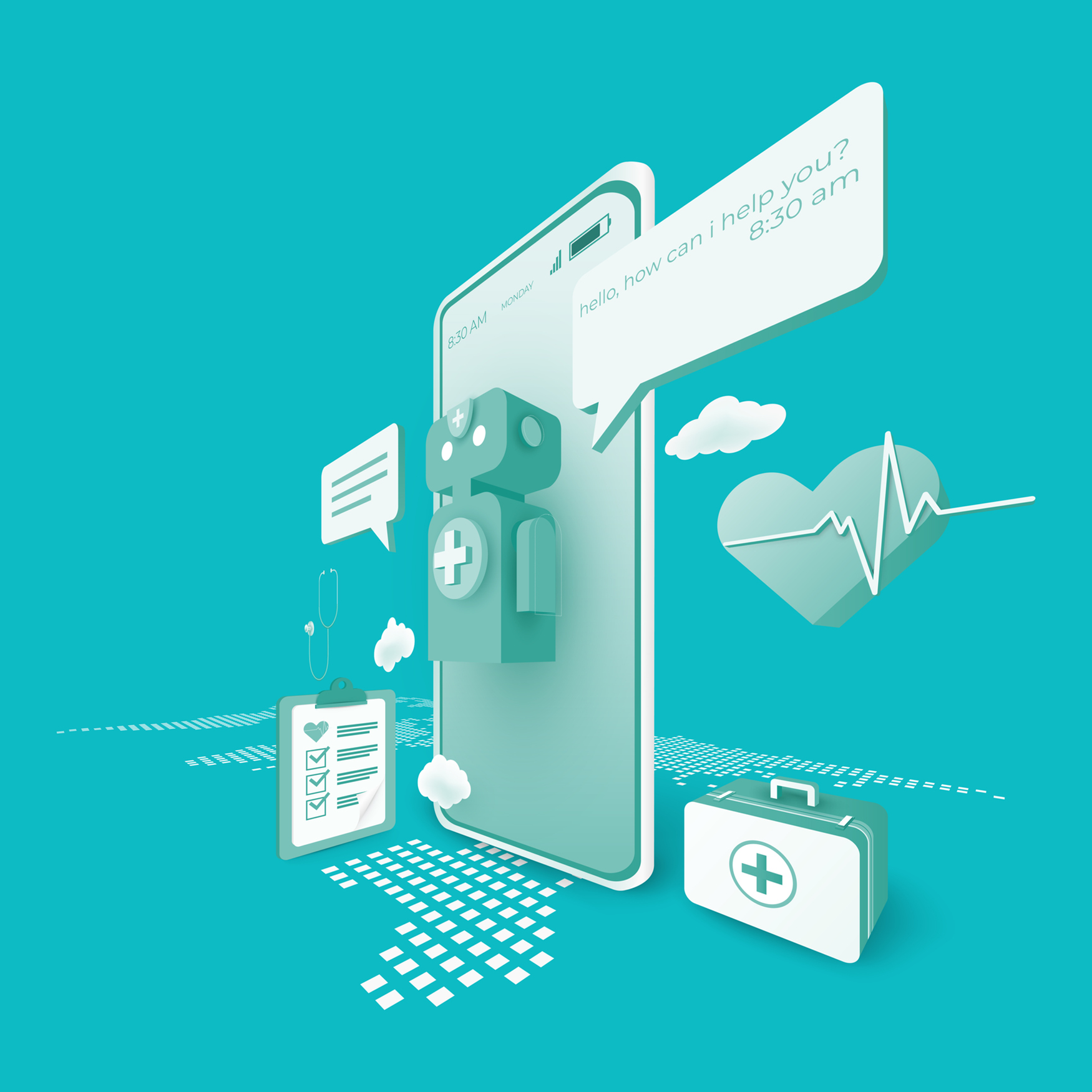 Illustration of mobile healthcare data to represent healthcare privacy