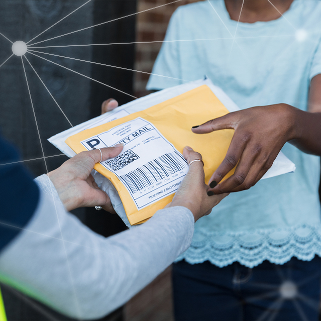 A Woman Receiving a Large Envelope