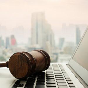 Gavel resting on a laptop to represent a new data privacy laws